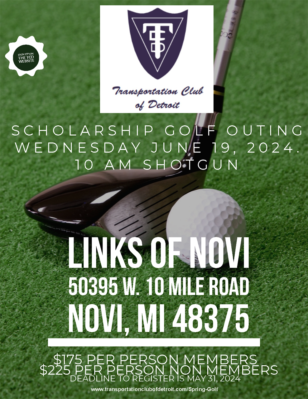 TCD Spring Golf June 19 2024 flyer